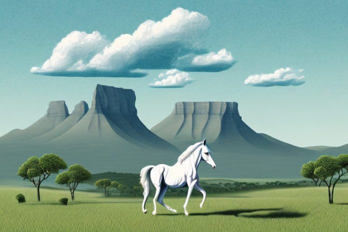 A horse in a landscape of kwa zulu natal
