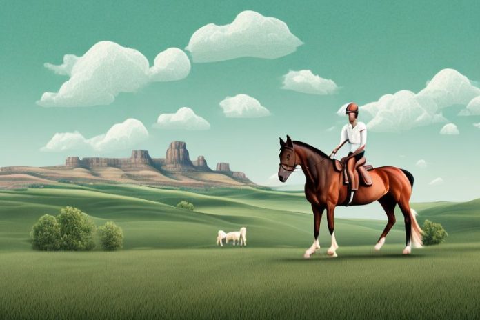 A horse in a rural landscape