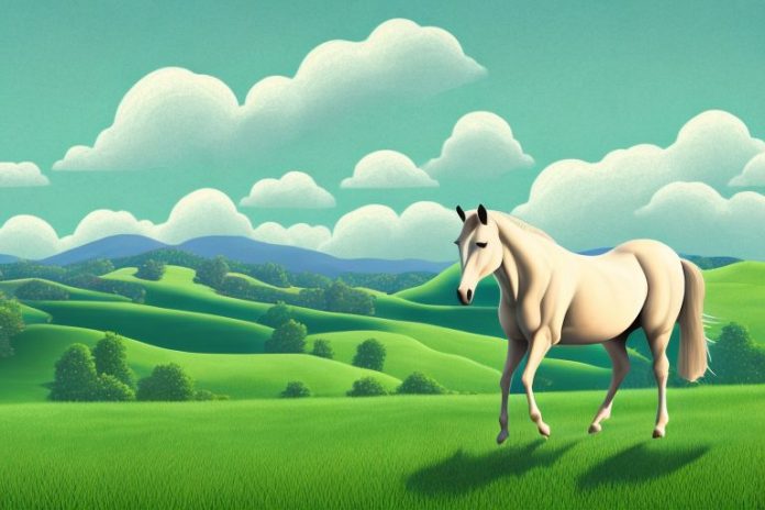 A horse in a rural landscape