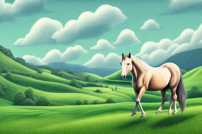 A horse in a rural landscape