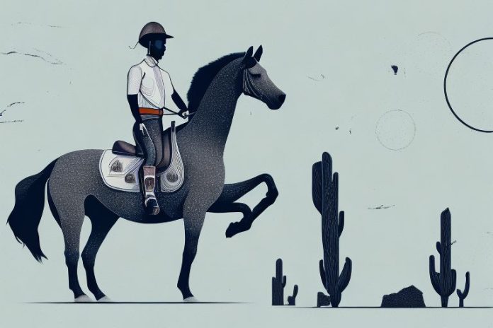 A horse and rider in the soweto landscape