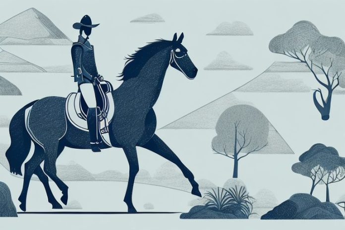 A horse and rider in a scenic landscape in and around greater pretoria