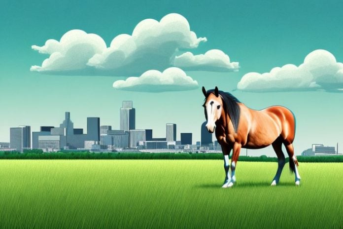 A horse in a field