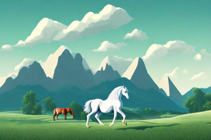 A horse in a rural landscape
