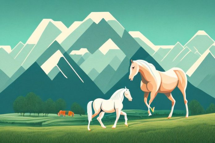 A horse in a rural landscape