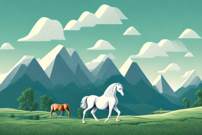 A horse in a rural landscape