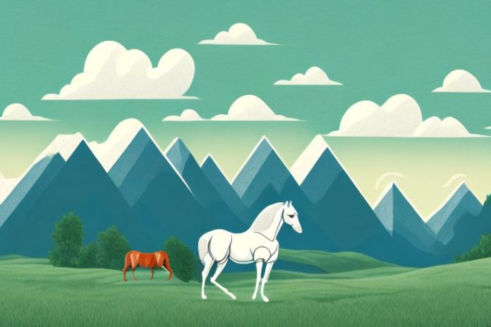 A horse in a rural landscape