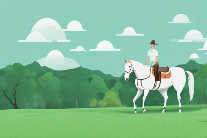 A horse and rider in the countryside