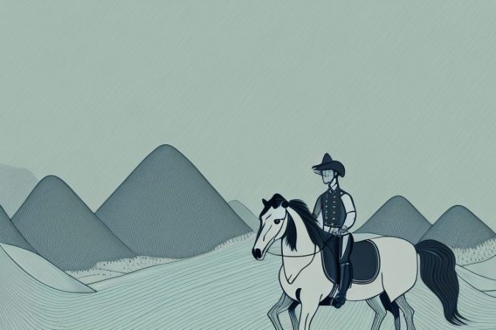 A horse and rider in a scenic landscape near hazyview