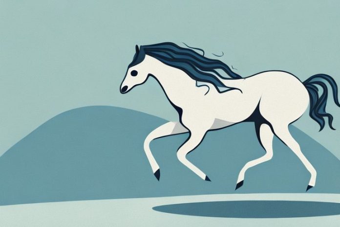 A horse galloping through the kimberley landscape