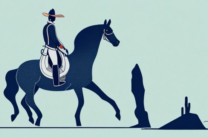 A horse and rider in the landscape of kuruman