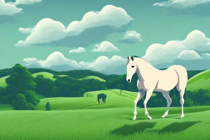 A horse in a rural landscape