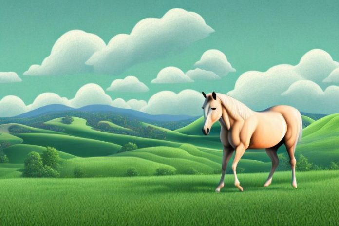 A horse in a rural landscape