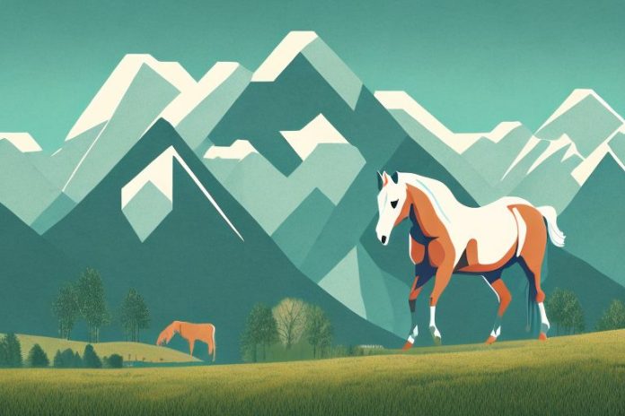A horse in a rural landscape