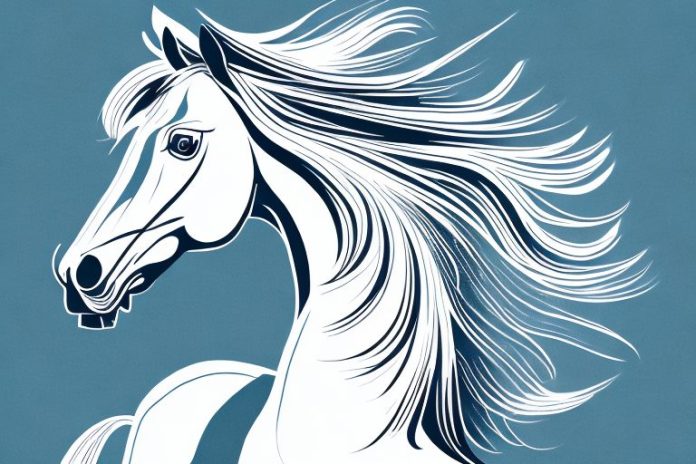 A hanoverian horse in motion