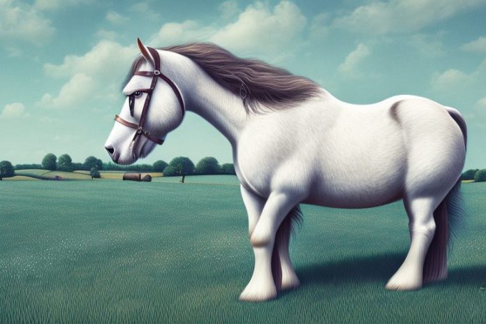 A shire horse in a field