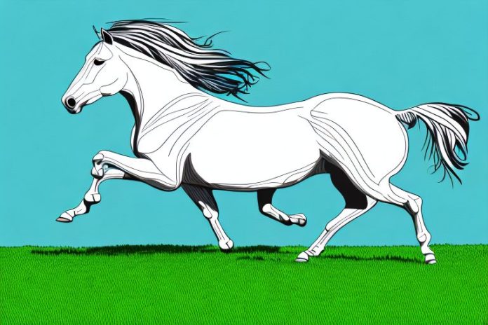 An american quarter horse galloping across a grassy field in kwa zulu natal