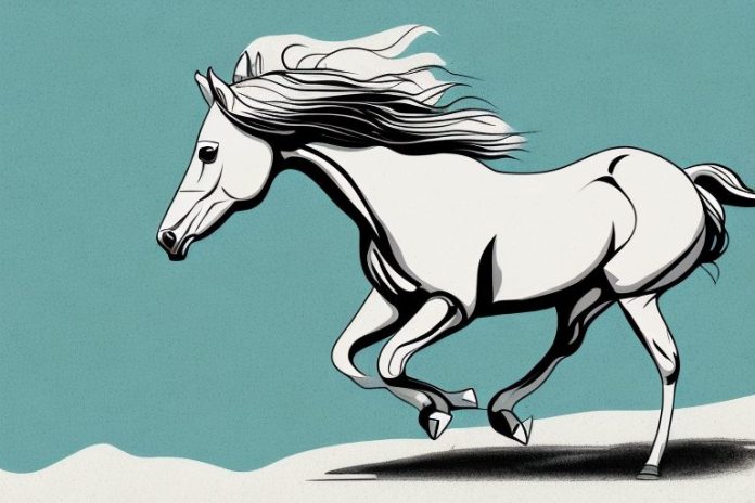 An american quarter horse galloping through a scenic landscape in durban