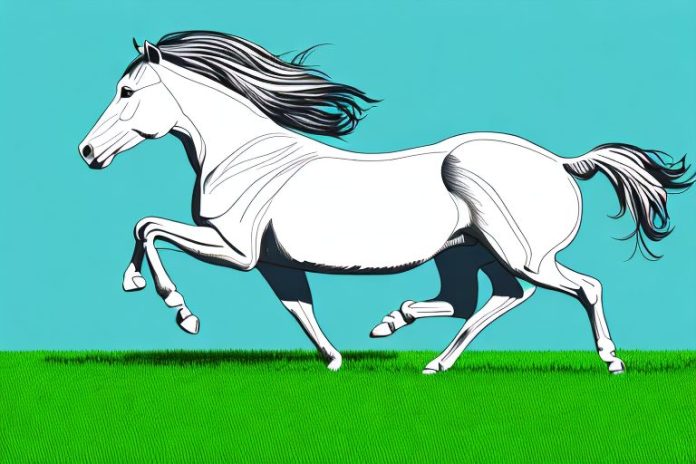 An american quarter horse galloping across a grassy field in empangeni