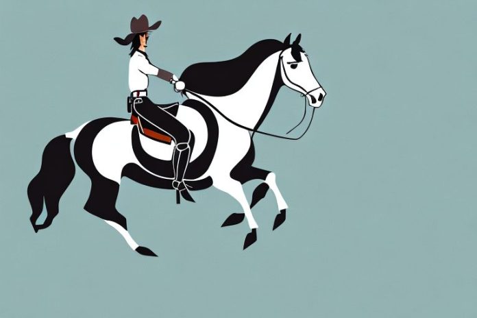 A horse and rider in a western-style saddle