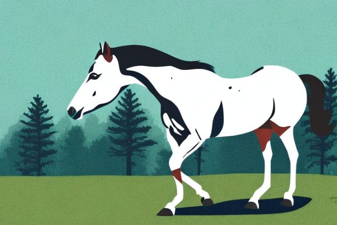 An american quarter horse in a pinetown landscape