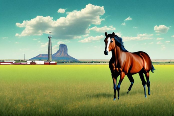 An american quarter horse in a field