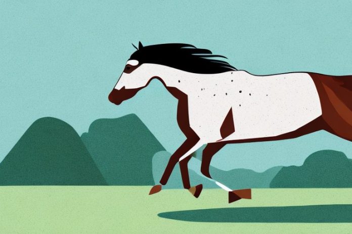 An american quarter horse galloping through a virginia landscape