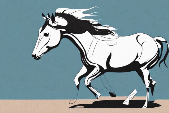 An american quarter horse in a soweto landscape