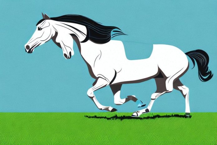 An american quarter horse galloping in a field in randburg