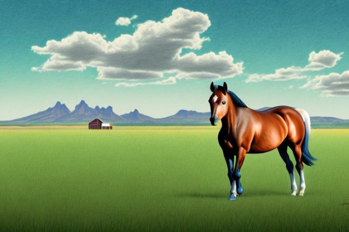 An american quarter horse in a field