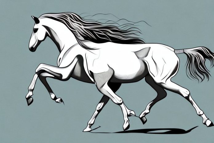 A horse in motion