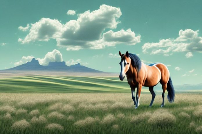 A horse in a field