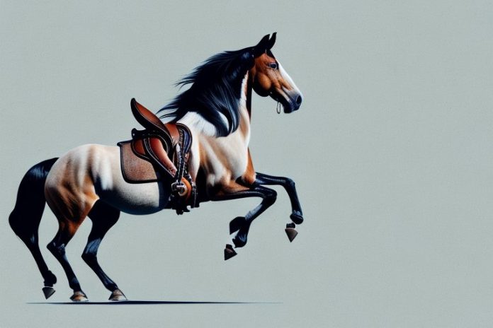 A horse and rider in a western-style saddle