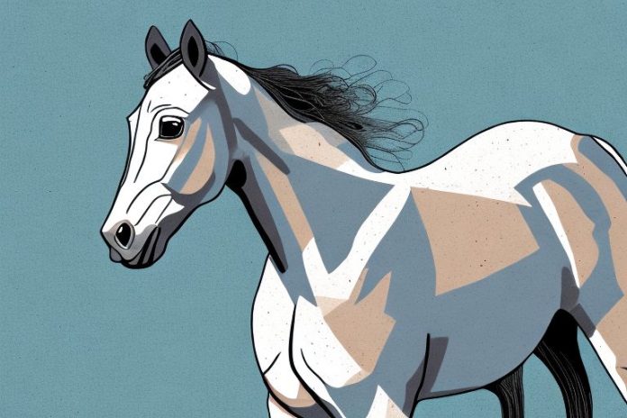 An american quarter horse in a british landscape