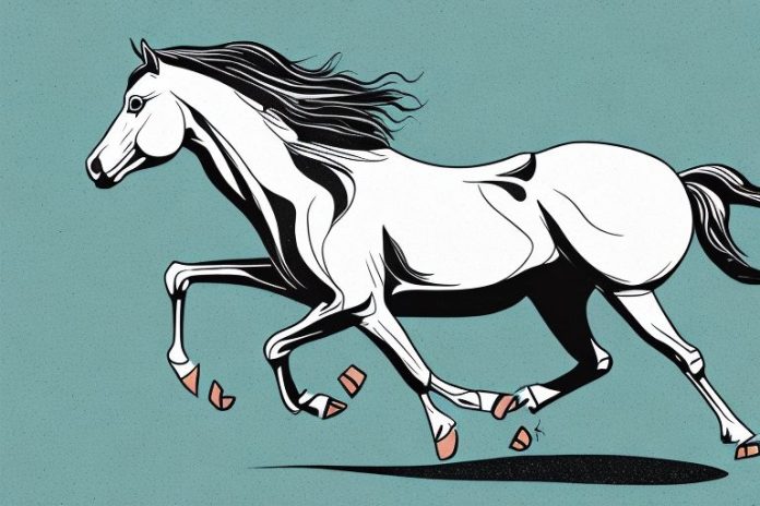 An american quarter horse galloping through a paarl landscape