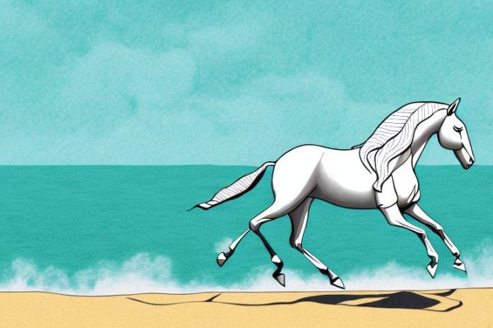 A horse in motion