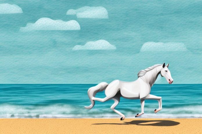 A horse galloping along the beach in hermanus