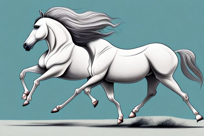 An arabian horse galloping through an african landscape