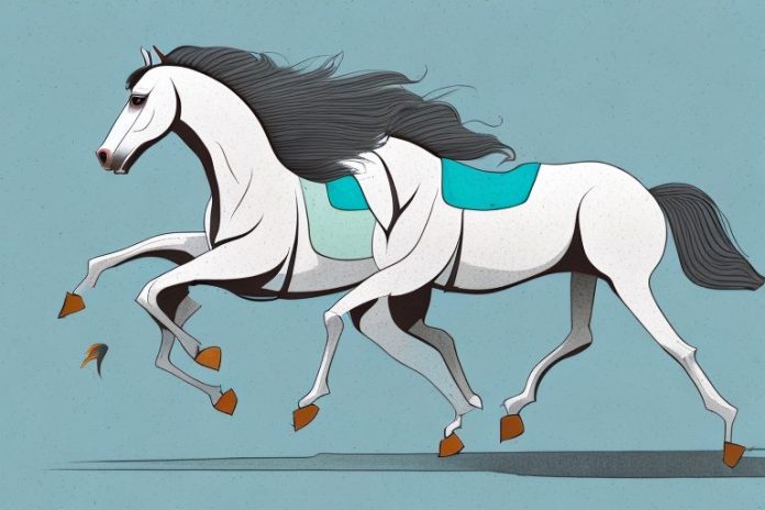 An arabian horse galloping through a scenic east london landscape