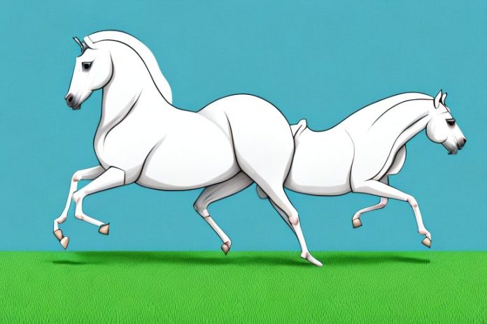 An arabian horse galloping through a field in butterworth