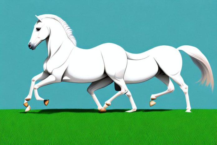 An arabian horse galloping through a grassy field in the free state