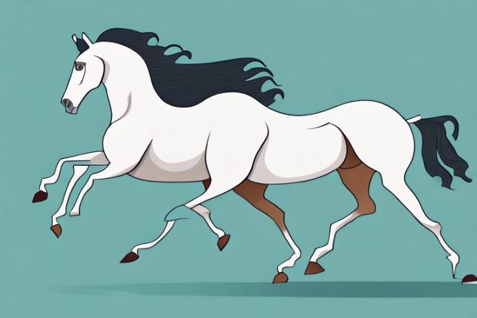 An arabian horse galloping through a virginia landscape