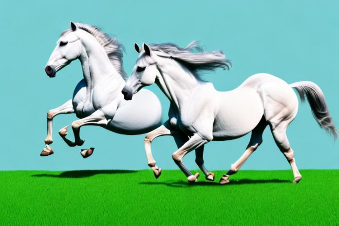 An arabian horse galloping in a grassy field in johannesburg