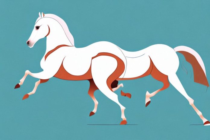 An arabian horse galloping in an open field