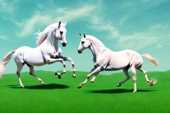 An arabian horse galloping through a grassy landscape in thohoyandou