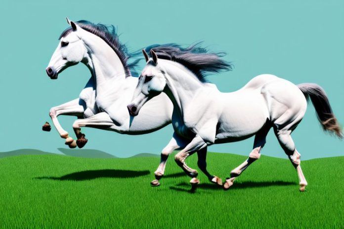 An arabian horse galloping through a grassy landscape in louis trichardt