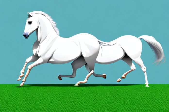 An arabian horse galloping through a grassy field in middelburg