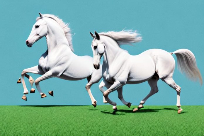 An arabian horse galloping in a field in standerton