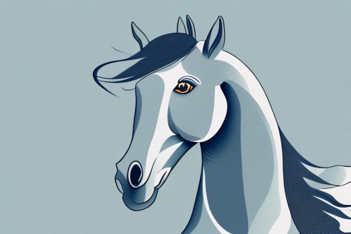 An arabian horse in a landscape of the north west