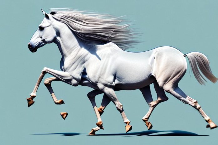 An arabian horse galloping through the klerksdorp landscape